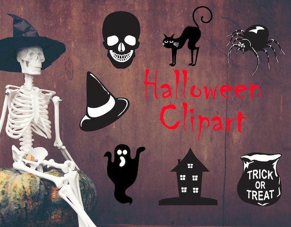 Halloween Clipart SVG Bundle: Spooky Ghosts, Skulls, Bats (Digital Download)