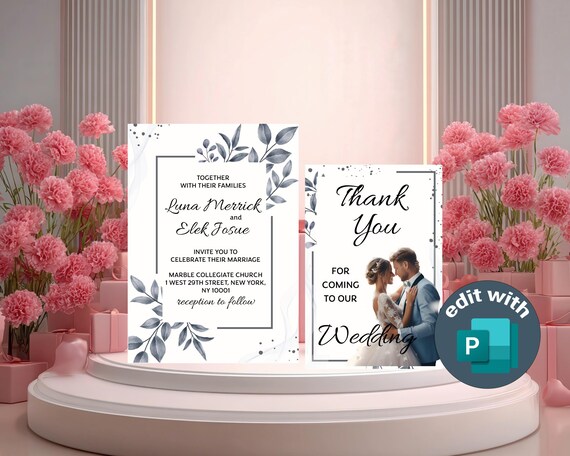 Elegant Grey Leaf Wedding Favor Kit: Editable Printable Templates (Digital Download)