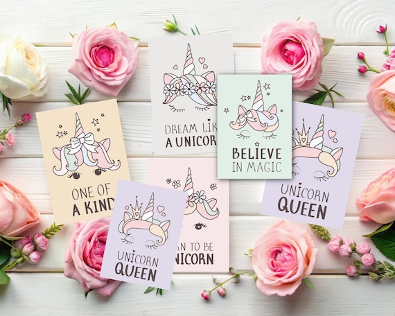 Unicorn Affirmation Cards: Kids' Positive Quote Prints (Digital Download)