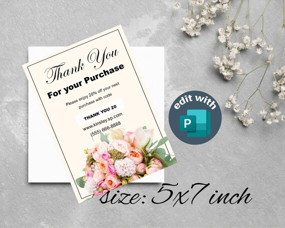 Express Gratitude with Editable Thank You Cards for Customers and Clients | DIY Editable Customer Thank You Card