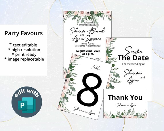 Elegant Wedding Favours with Floral Invitations, Save the Date Cards & More | Matching Wedding Favour Set with Floral Design