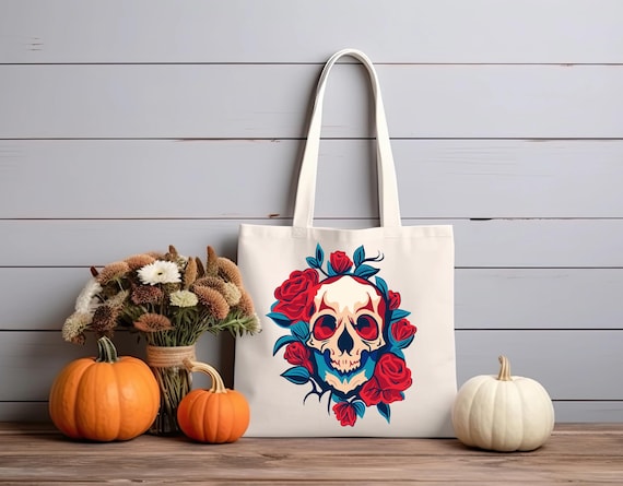 Skull with Rose Sticker PNG Bundle | Gothic Tattoo Style Skull Clipart | Dark Floral Sublimation Design | Creepy Cute Sticker