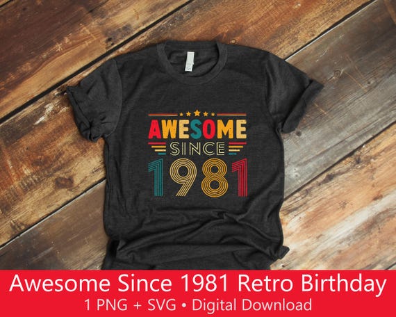 Since 1981 Retro Birthday Graphic (SVG PNG)
