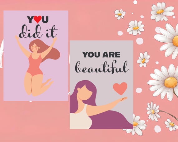 Printable Pocket Affirmation Cards | Diverse Faceless Ladies & Motivational Quotes | Digital Download