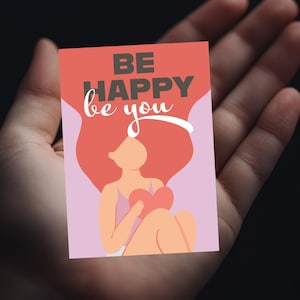 Biglietti d'auguri tascabili stampabili - Donne senza volto e messaggi motivazionali / Set di biglietti motivazionali per donne