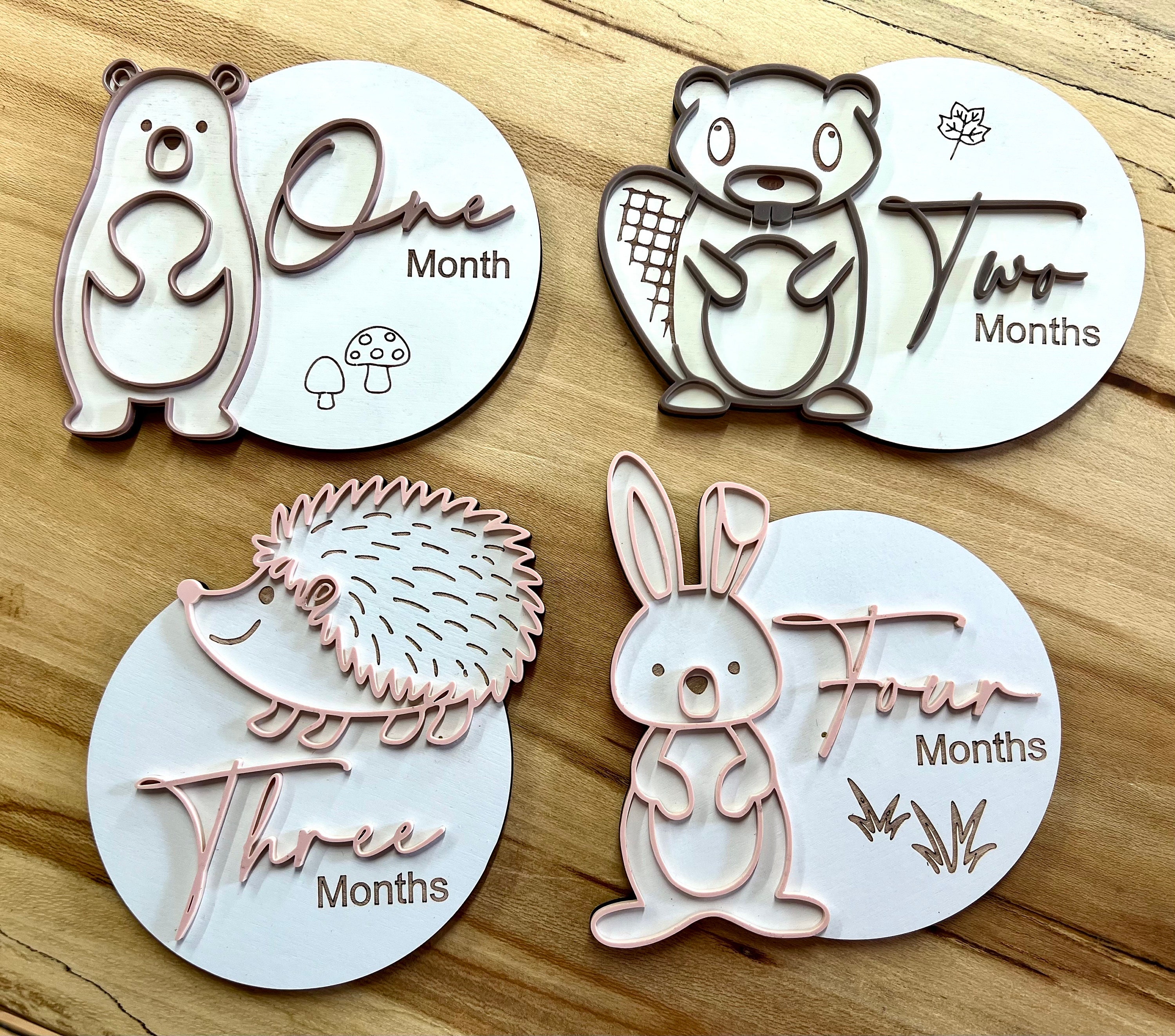 Woodland Animals Theme Monthly Milestone Baby Photo Props - Etsy