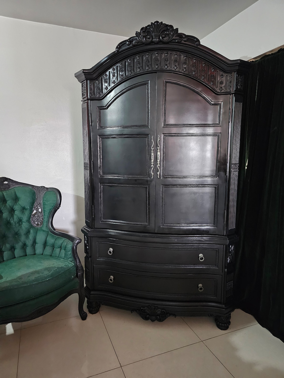 Black Goth Styled 2 Piece Armoire green Chair Not Included - Etsy