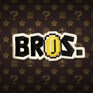 IN STOCK Now BROS Super Mario Patch | Mario and Luigi Super Mario Bros. Themed Embroidered Iron On Patch | 1.5x3.5 inch