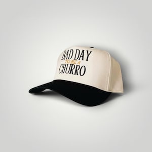Boné bordado "Um Dia Ruim para Ser um Churro" | Boné estilo caminhoneiro inspirado na Disney | Boné de lanche de parque temático | Presente Disney para adultos | Boné de férias