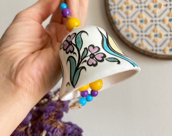 Handmade Ceramic Wind Chime Bell | Turkish Tile Art Garden Decor