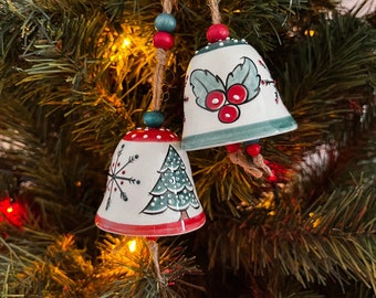 Winter Themed Christmas Ornaments Bells for Xmas Tree Decoration | Custom Gift for Family | Festive Home Decor