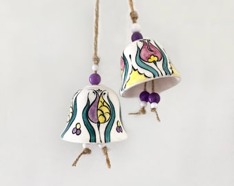Handmade Ceramic Wind Chimes | Iznik Tile Garden Decor