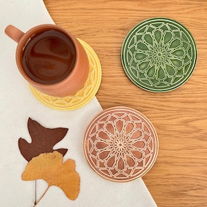 Colorful Palette Round Ceramic Coasters | Perfect for Fall Table Decor | Housewarming Gift