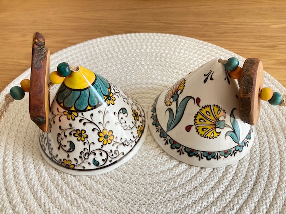 Handcrafted Ceramic Wind Chime | Carnation Tile Pottery Bells