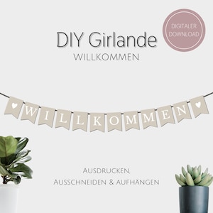 Welcome Garland / Pennant Chain to Print / Wedding / Pennant