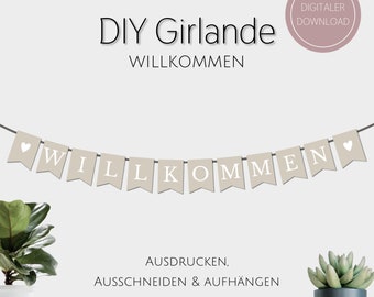 Welcome Garland / Pennant Chain to Print / Wedding / Pennant