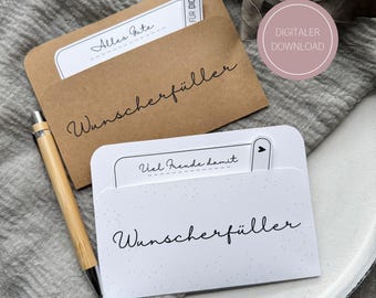 Printable Wish Granter / Gift Wrapping / Last Minute Gift Idea / DOWNLOAD