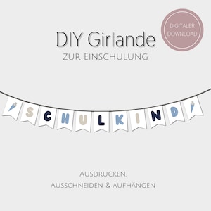 Schoolchild garland / pennant chain to print out / template for school enrollment party