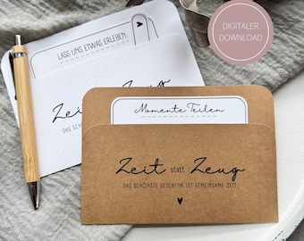 Time instead of things voucher for printing / Last minute gift idea / DOWNLOAD