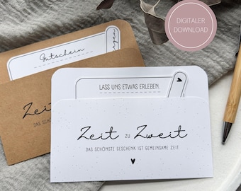 Time for Two voucher for printing / Last minute gift idea / DOWNLOAD