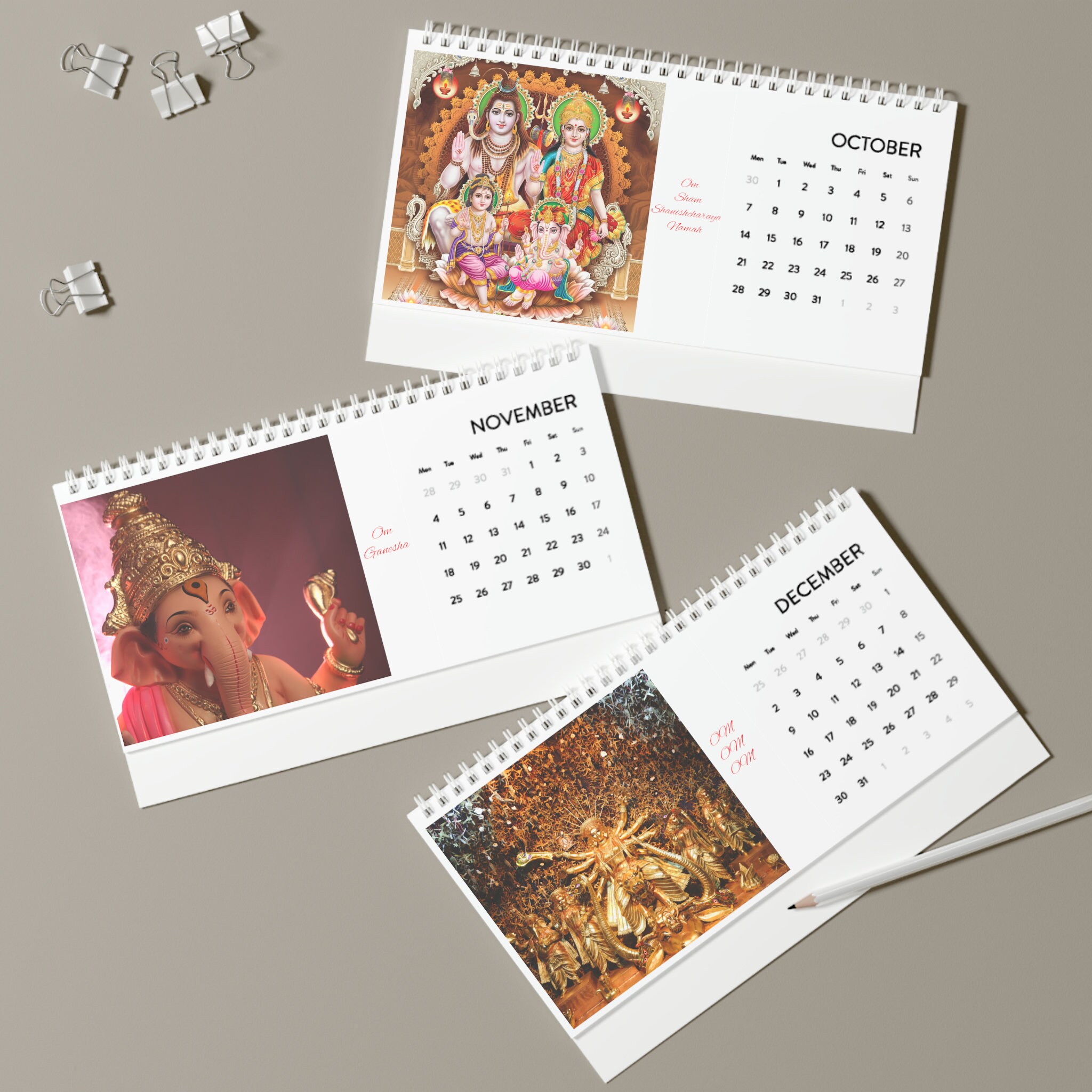 2024 Monthly Hinduism Calendar, Indian God and Godess Calendar, Hindu ...