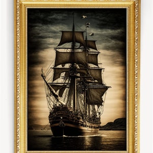 Old world tall ship, a bygone era of seafaring adventure | Digital Art | Download