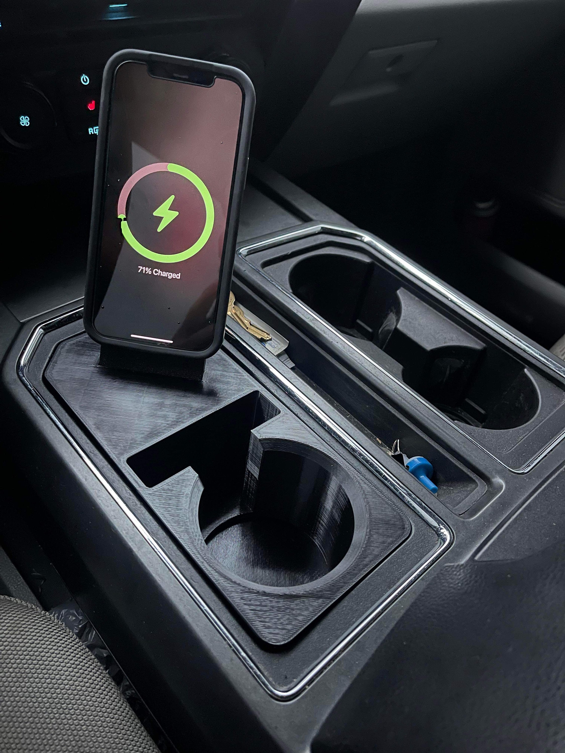 Car Cup On Cup Holder Phone Mount With Wireless Charger Mount With