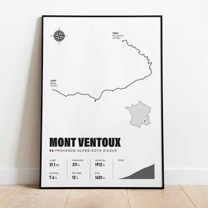 Mont Ventoux Cycling Poster | Iconic Climb Wall Art | Tour de France Print | Cycling Gift | Living Room Decor | Digital Download