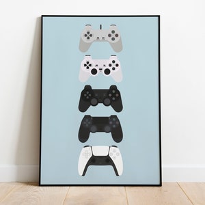 Gaming Controller Wall Art - Video Game Controllers - Retro Gaming Art - Game Room Decor Gift - Gamers Poster - Digital Download