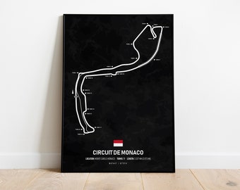 F1 Circuit de Monaco Poster - Monte Carlo, Monaco - F1 Grand Prix Poster - Formula 1 Poster - F1 Wall Art Gift - Digital Download