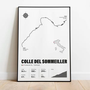 Colle del Sommeiller Cycling Poster | Iconic Climb Wall Art | Tour de France Print | Cycling Gift | Living Room Decor | Digital Download