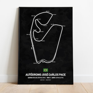 F1 Circuit Autódromo José Carlos Pace Poster - Interlagos, São Paulo, Brazil - F1 Grand Prix Poster - Formula 1 Poster - Digital Download