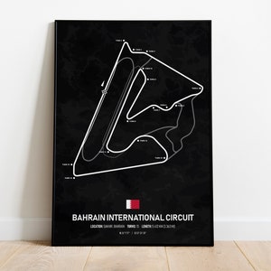 F1 Bahrain International Circuit Poster - Sakhir, Bahrain - F1 Grand Prix Poster - Formula 1 Poster - F1 Wall Art Gift - Digital Download