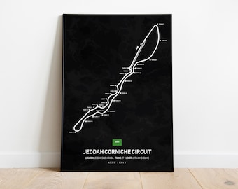 F1 Jeddah Corniche Circle Poster - Jeddah, Saudi-Arabien - F1 Grandprix Poster - Formel 1 Poster - F1 Wandkunst Geschenk - Digital Download