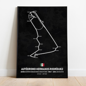 F1 Circuit Autodromo Hermanos Rodriguez Poster - Mexico City, Mexico - F1 Grand Prix Poster - Formula 1 Poster - Wall Art - Digital Download