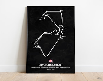 F1 Silverstone Circuit Poster - Silverstone, United Kingdom - F1 Grand Prix Poster - Formula 1 Poster - F1 Wall Art Gift - Digital Download