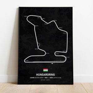 Cartel del circuito de F1 Hungaroring - Hungaroring, Hungría - Cartel del Gran Premio de F1 - Cartel de Fórmula 1 - F1 Wall Art Gift - Descarga digital