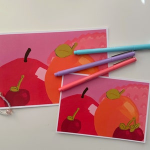 Impression d'art sur une corbeille de fruits - Poster de dessin animé animé de nourriture pour une décoration de cuisine, de chambre ou de mur