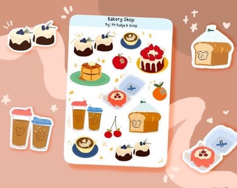 Cute Bakery Shop Sticker Sheet – Planner, Journal Stickers