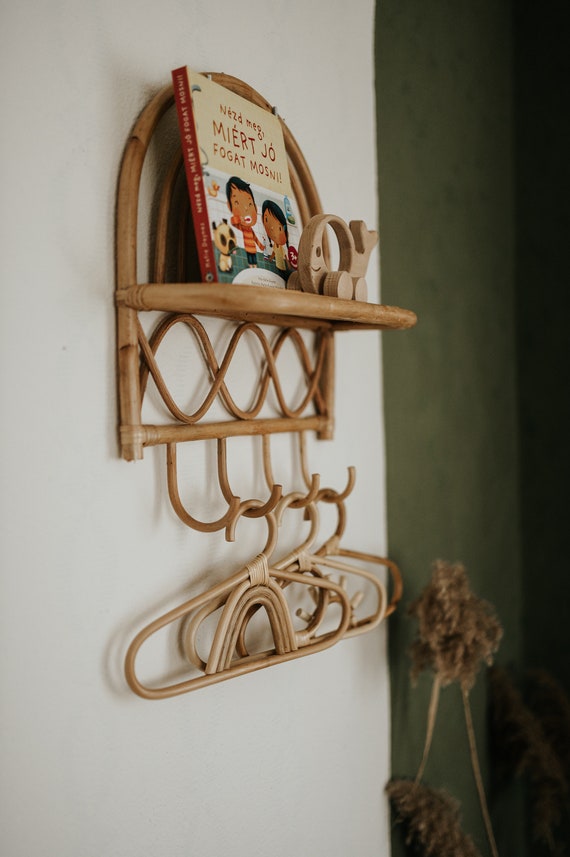 Rainbow Wall Shelf With 4 Hanger Included Wall Decoration Rack With Hook home Hanging Rack Vintage Rainbow Shelf Kids Furniture Etsy