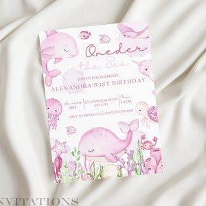 Editable Oneder Under the Sea Birthday Invitation Ocean Animals Birthday Sea Birthday Instant Download Editable OTS2