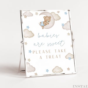 Babies Are Sweet Hello Baby Blue Boy Baby Shower Invitation Teddy Bear Invitation Blue Baby Shower Invitation HBBB1