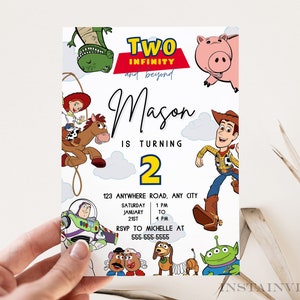 Editable Toy Story Buzz Light Woody Two Infinity 2nd Birthday Invitation Toy Story 2 Birthday Party Invitation Digital Kids Birthday