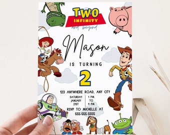 Editable Toy Story Buzz Light Woody Two Infinity 2nd Birthday Invitation Toy Story 2 Birthday Party Invitation Digital Kids Birthday