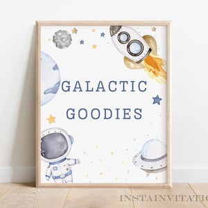 Las golosinas galácticas firman el primer viaje alrededor del sol astronauta 1a fiesta de cumpleaños, cumpleaños del niño espacial, cumpleaños del astronauta, descarga instantánea AB01