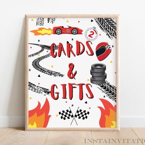 Cards and Gifts Sign Two Fast Race Car 2nd Birthday Party Two Fast 2 Curious Birthday Invite Instant Download TF1
