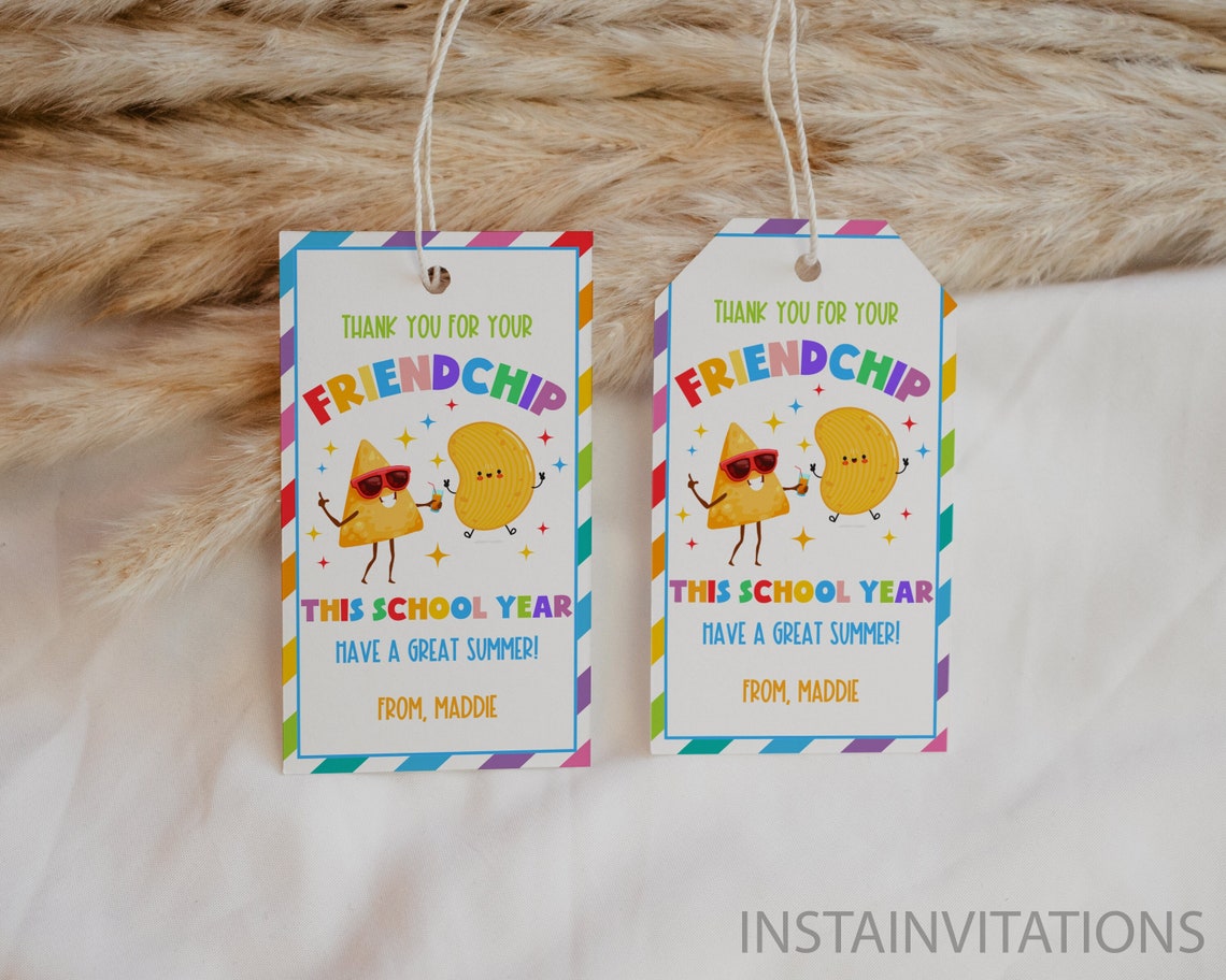Printable End of School Year Summer Gift Tag, Thank You for Your ...