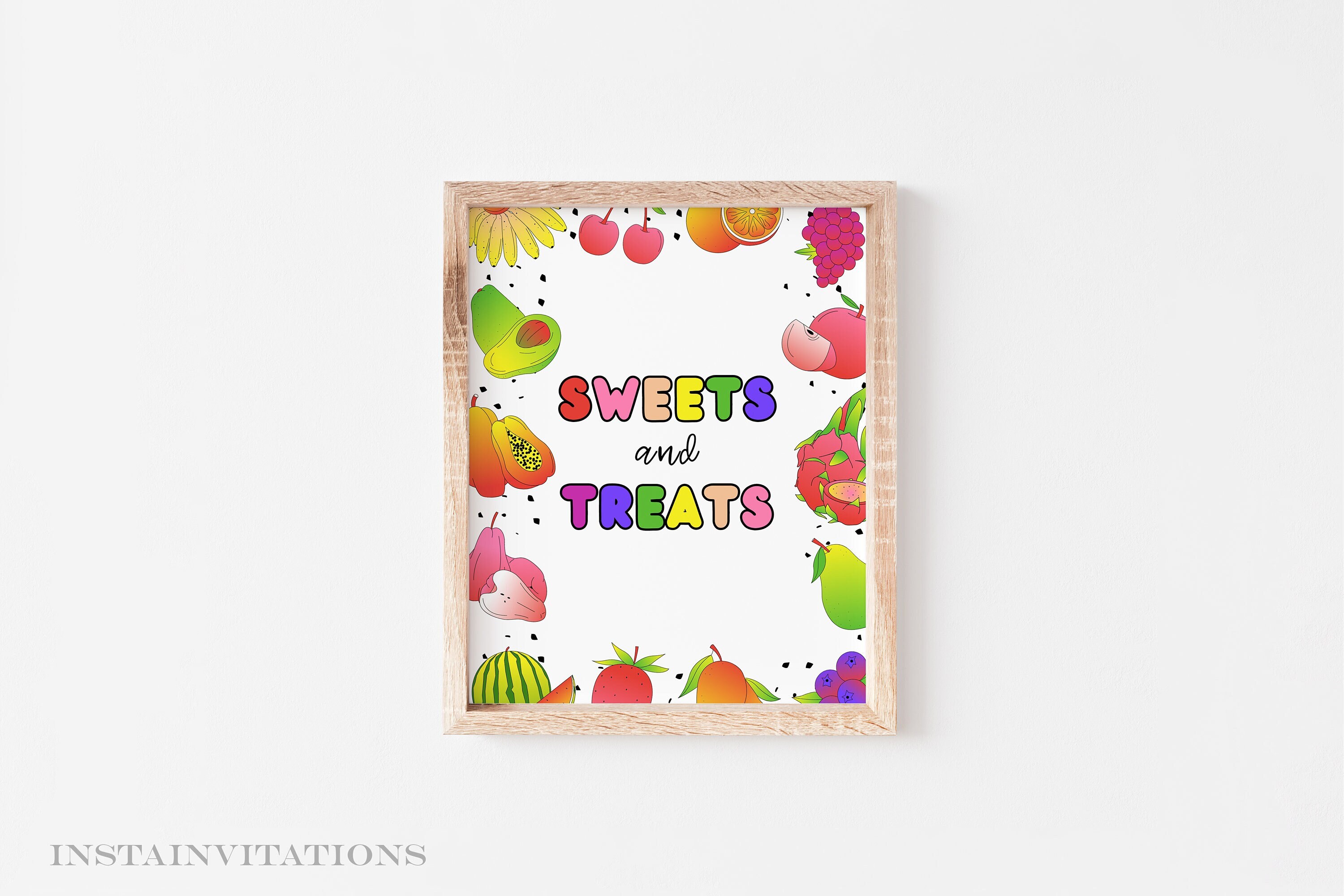 Tutti Frutti Sweet - 20 Inviti Per Festa Di Compleanno A Tema Frutta Con Buste - Cartoncino Pesante, Stile Acquerello, 10x15 Cm
