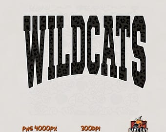 Black Leopard Wildcats PNG: Team Script Logo School Spirit Sublimatiebestand Digitale Download