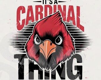 Cardinal Head PNG: T-Shirt Sublimation Design (Digital Download)